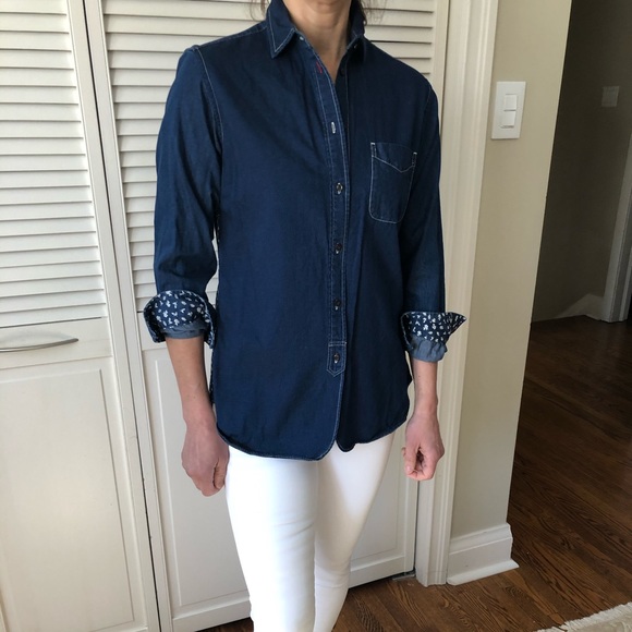 Uniqlo Denim Shirt with Floral Back - Picture 2 of 6